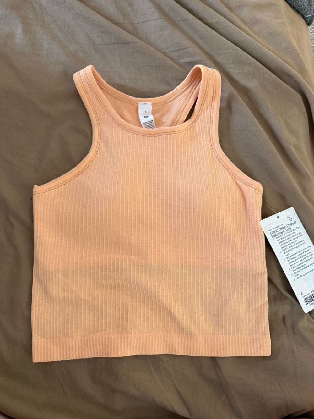 Lululemon ebb to street cropped racerback tank nwt size 4